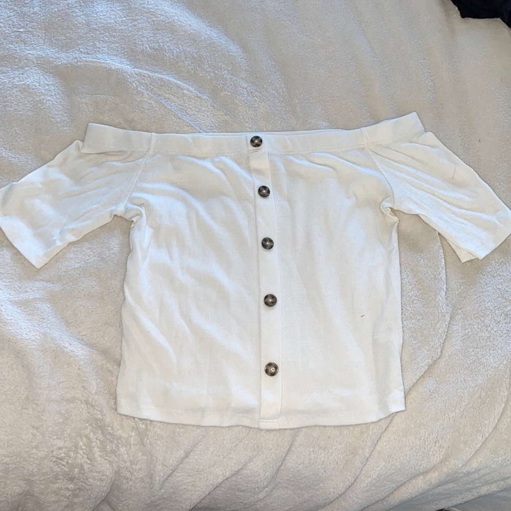 White off the shoulder Crop Top